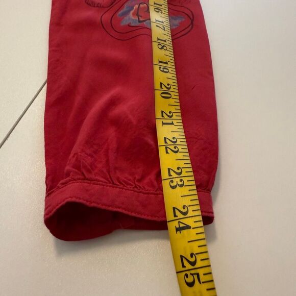 Desigual Red Botanical Print Long Sleeve Casual Pop Over Blouse Size M - Picture 13 of 14